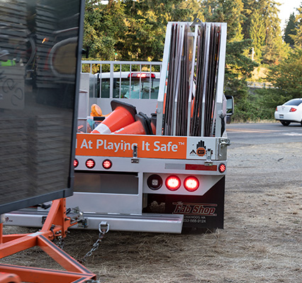 AGS Work truck with traffic control equipment