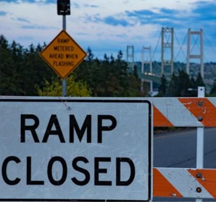 Ramp closed sign