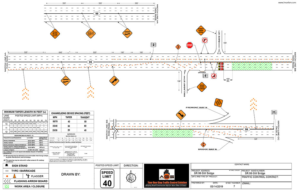 Image of bridge traffic control plans