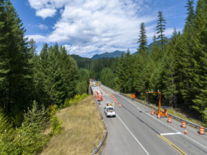 lane closure along a washington highway