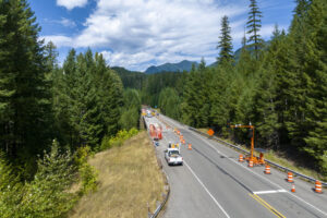 a lane closure on a washington highway