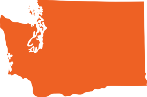 an outline of washington state